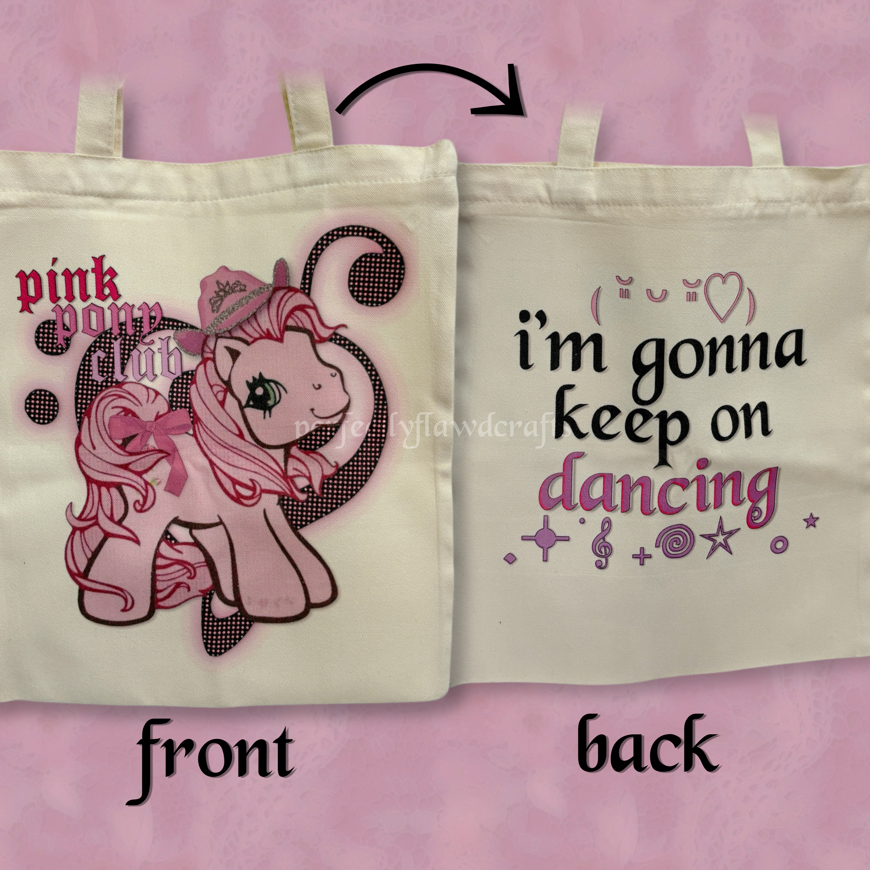 pony club sublimated tote bag