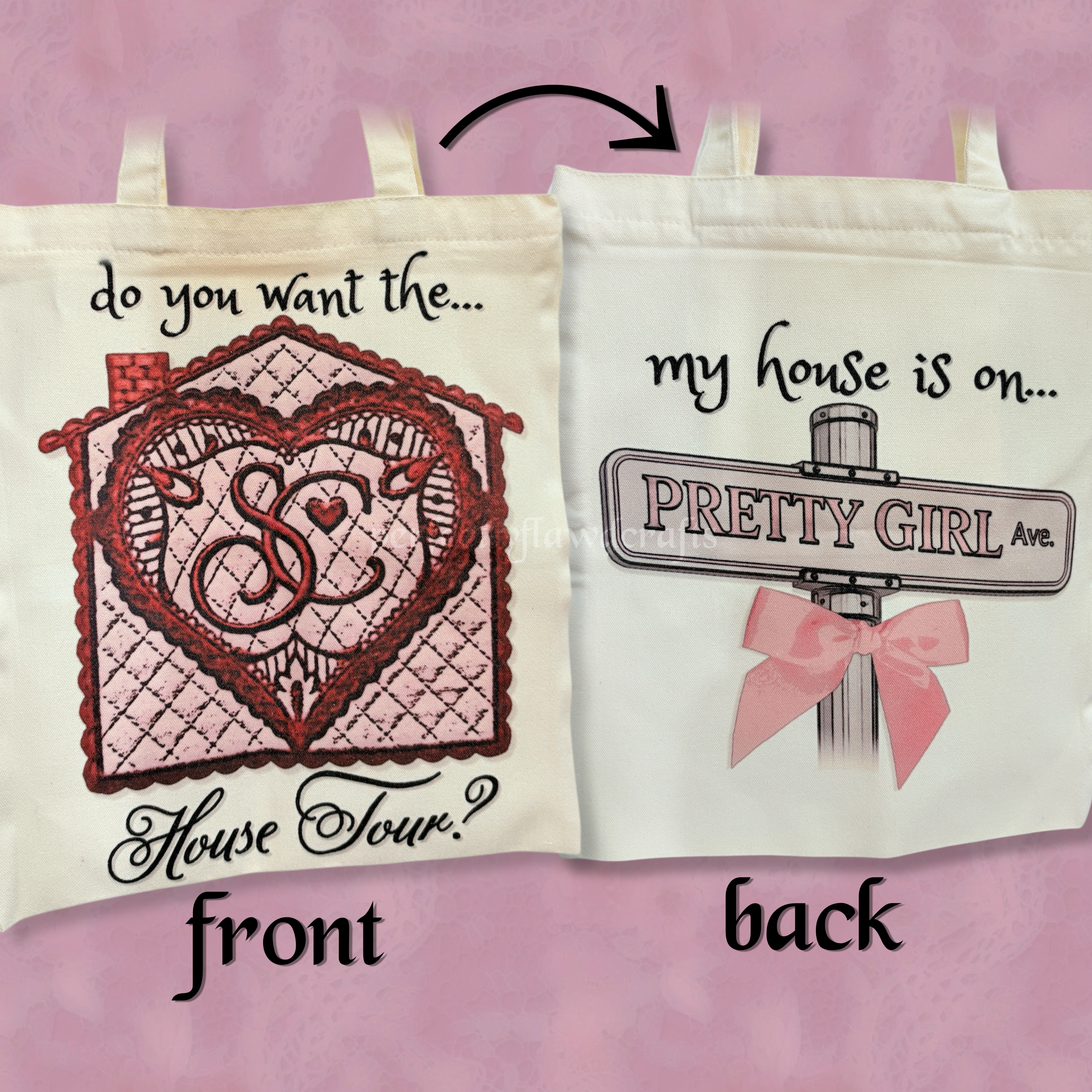 pretty girl avenue sublimated tote bag