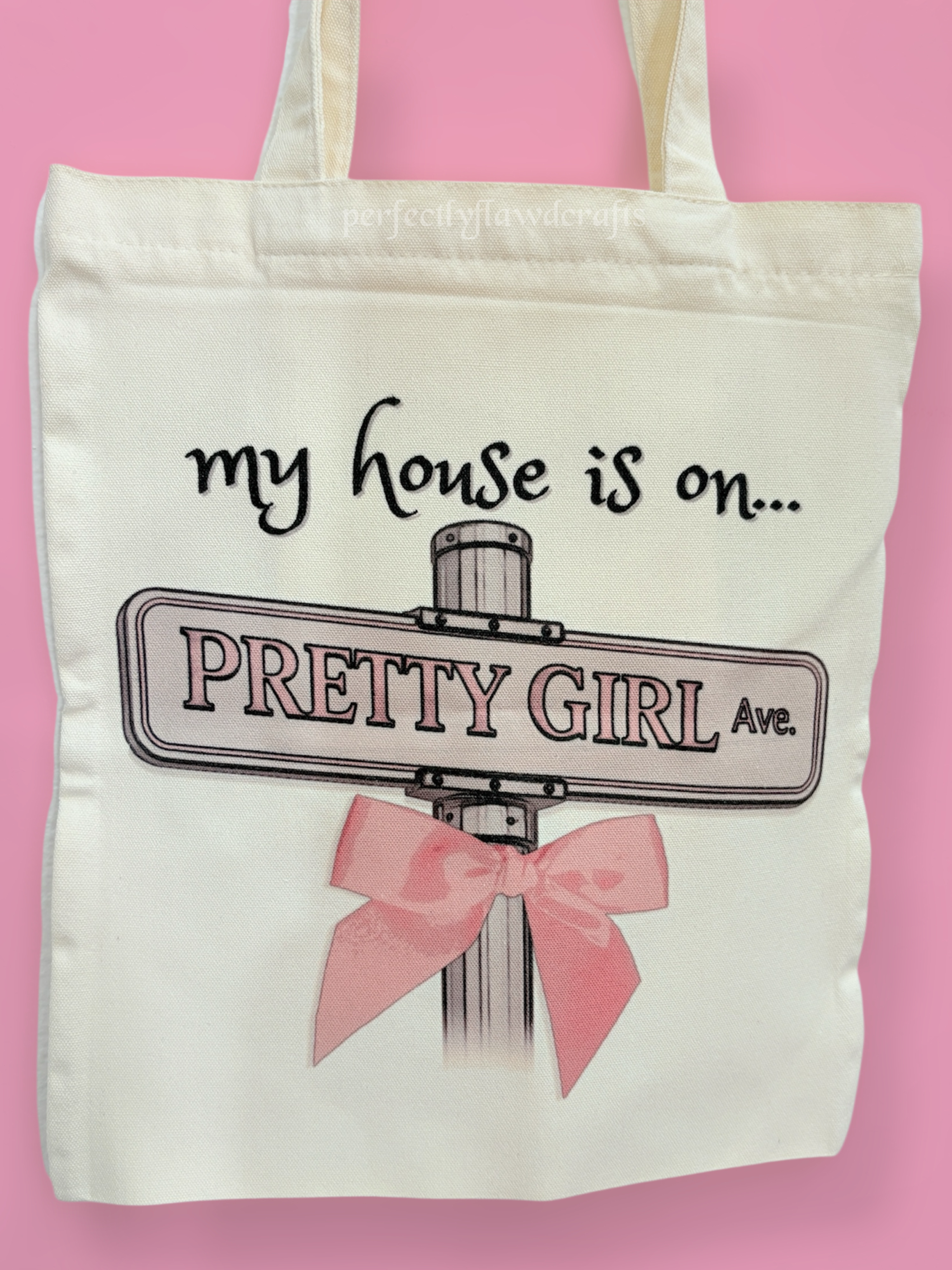 pretty girl avenue sublimated tote bag
