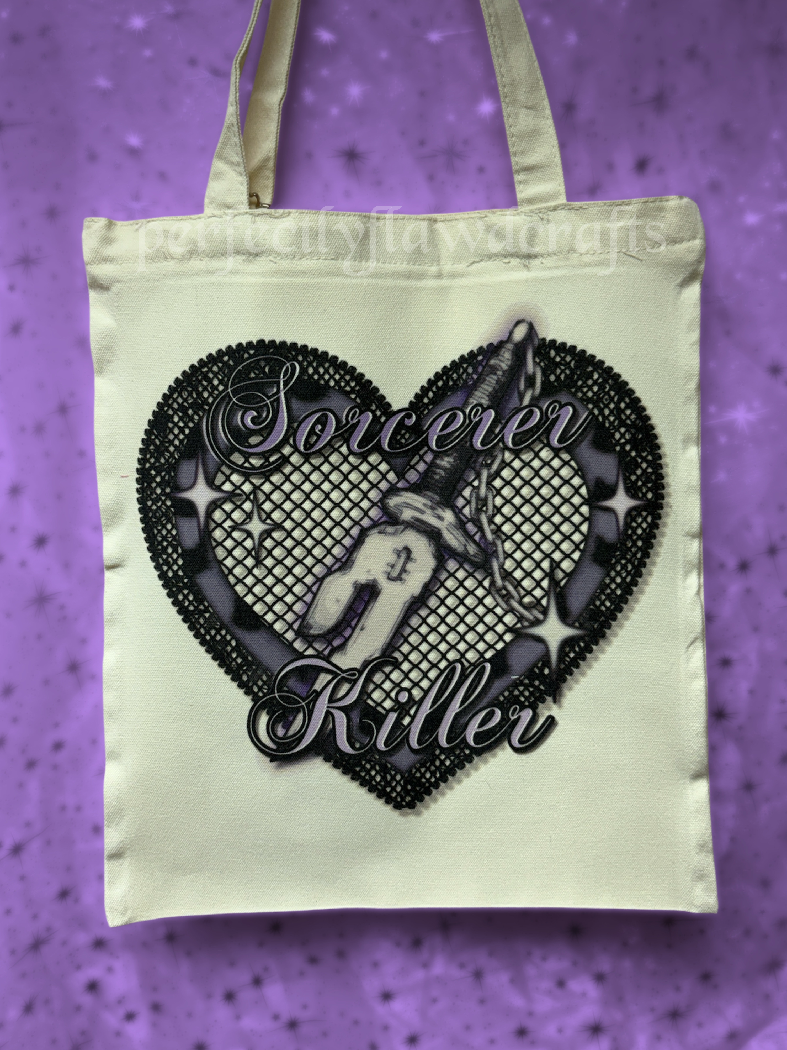 sorcerer killer sublimated tote bag