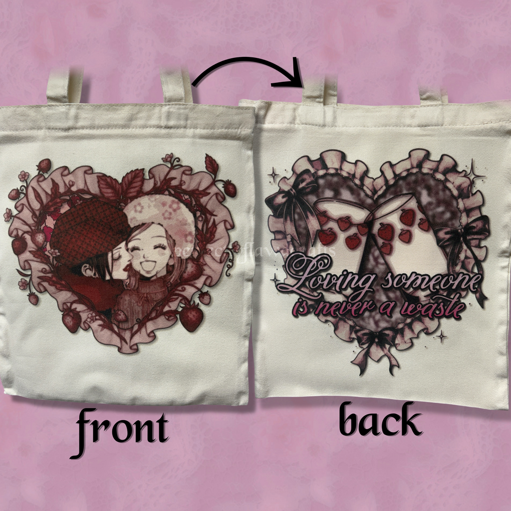 roommates sublimated tote bag