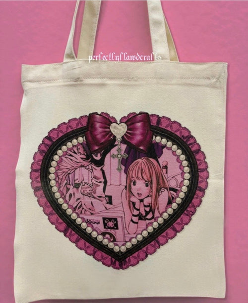 goth girl sublimated tote bag