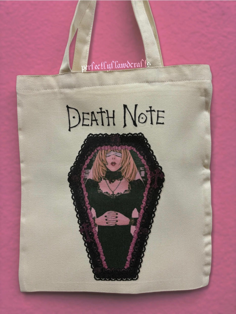 goth girl sublimated tote bag