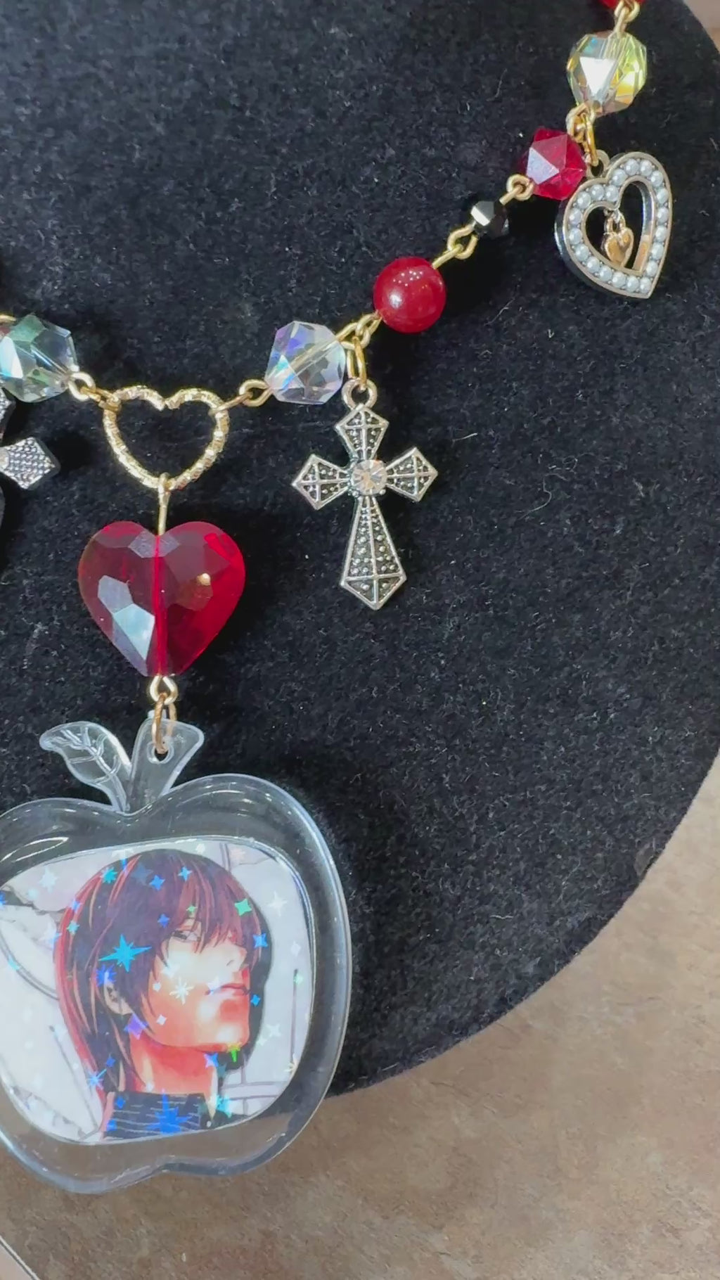 male manipulator dyed jade gold photo charm necklace
